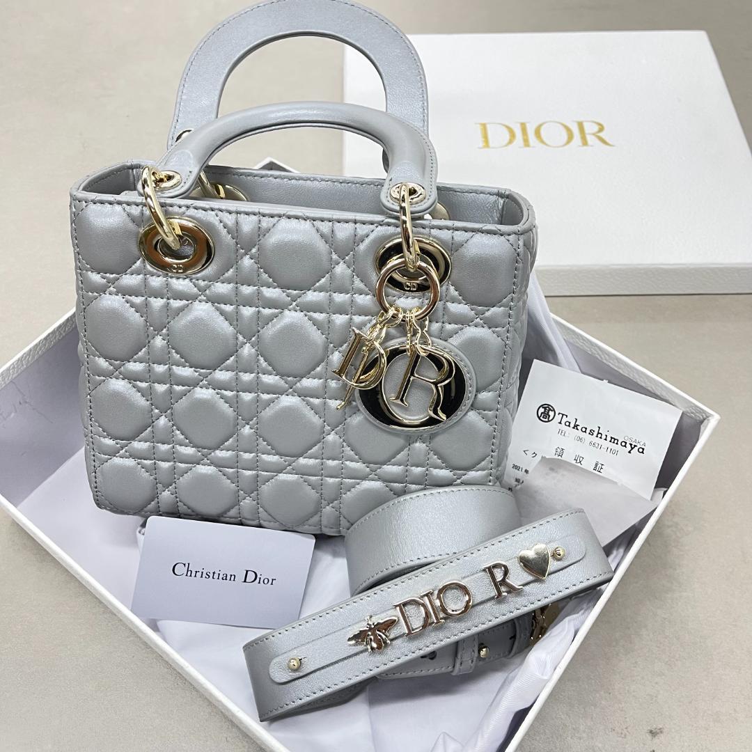 Christian Dior グレー ショルダーバッグ - メルカリ