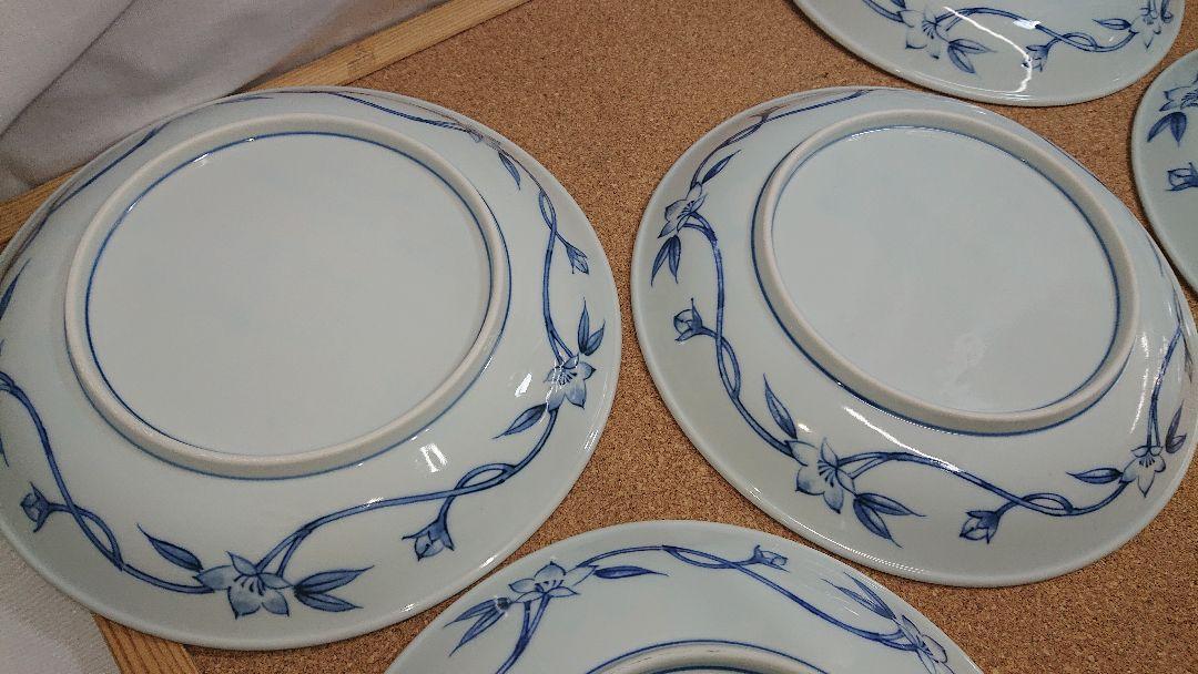 未使用有田焼古伊万里盛皿揃金彩祥瑞花丸紋大皿22cm