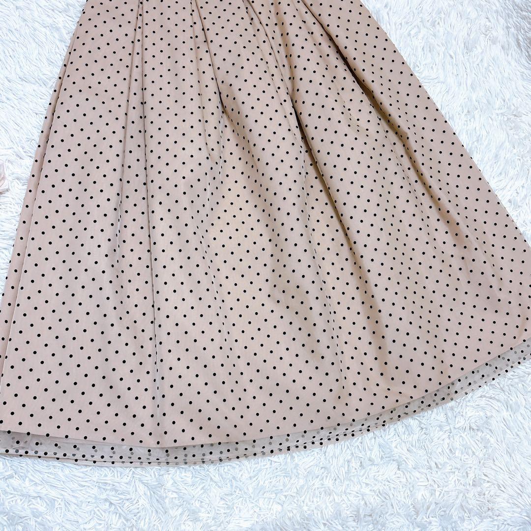 美品♡ ツルバイマリコオイカワ ドットチュールスカート ベージュ 36 美品♡ ツルバイマリコオイカワ ドットチュールスカート ベージュ 36