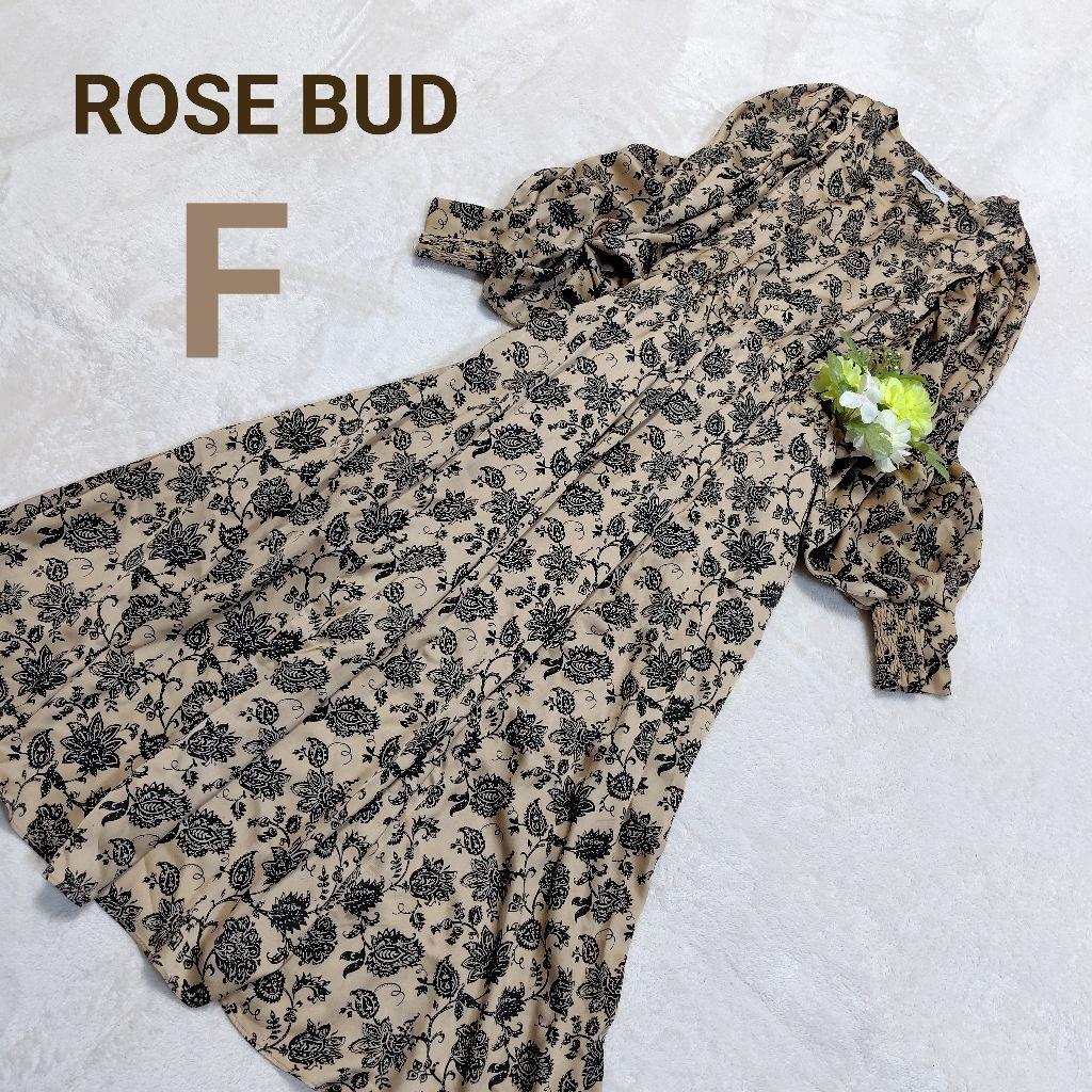 ローズバッド　花柄　ドルマンスリーブワンピース