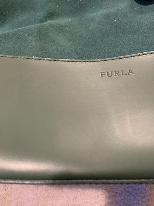 FURLAフルラ スクエアトートバッグ緑グリーン グリッターラキラキラ FURLAフルラ スクエアトートバッグ緑グリーン グリッターラキラキラ