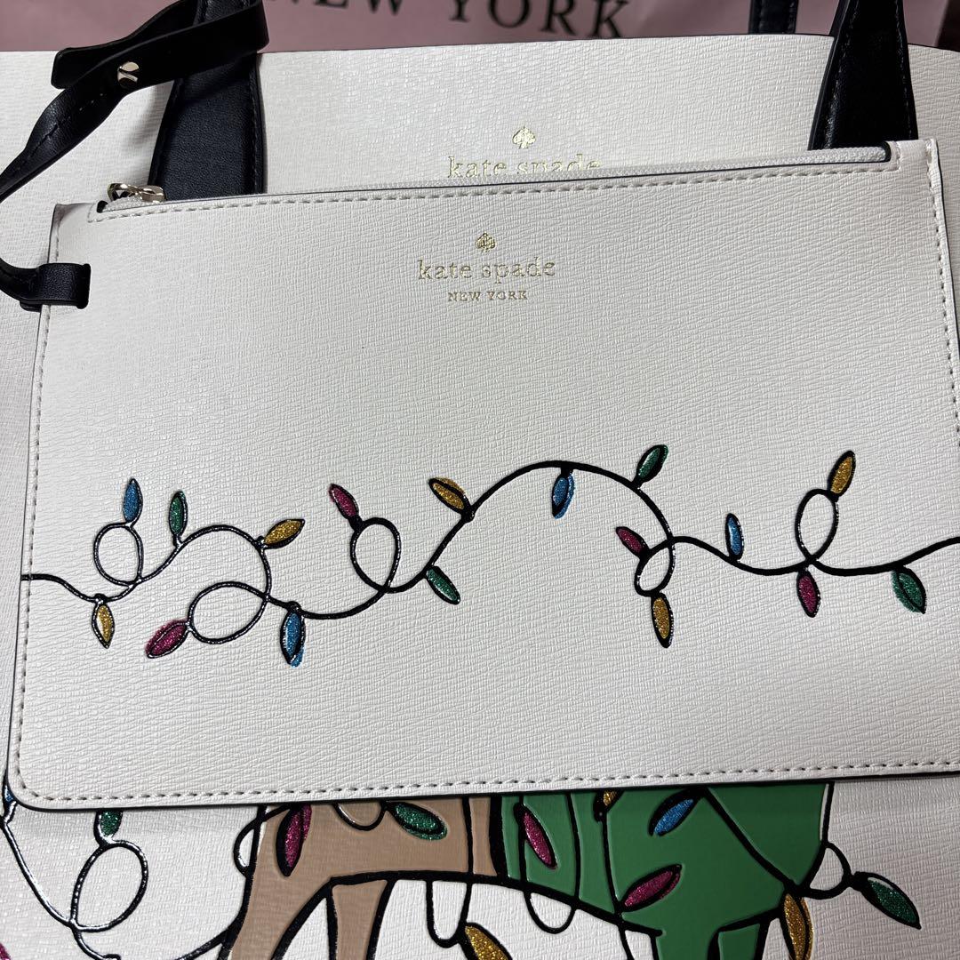 kate spade 犬とイルミネーション トートバッグ
