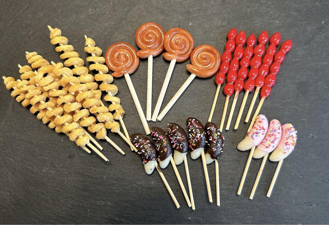 ミニチュアフード　お祭りフード　単品販売ページ　トルネードポテト　いちご飴　縁日