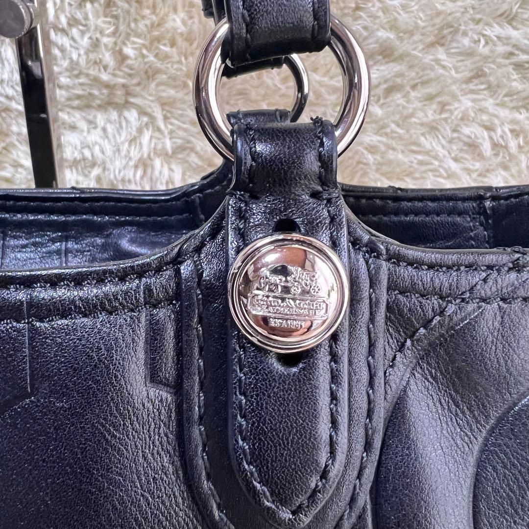 最新入荷】【最新入荷】美品COACH コーチ エンボスド レザー トート