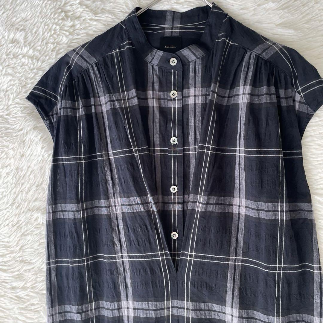 【一部予約！】 23SS Spick シャツワンピ サッカーチェックワンピース Span & ワンピース
