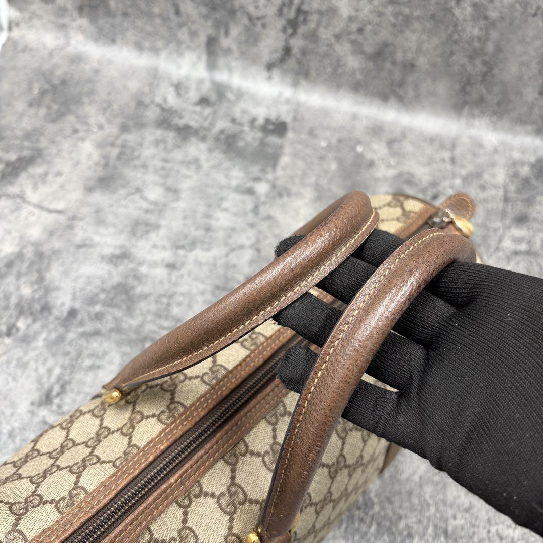お歳暮ならオンライン GG ハンド ボストンバッグ ✨極美品✨GUCCI レザー ブラウン PVC バッグ