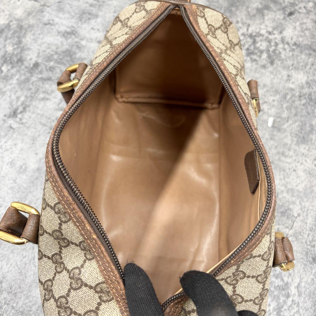 話題の行列 GG ハンド ボストンバッグ ✨極美品✨GUCCI レザー ブラウン PVC バッグ