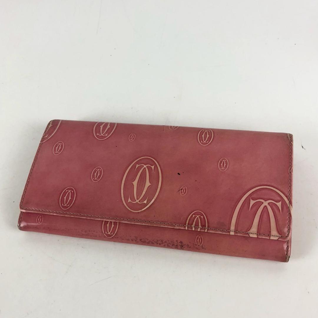 Cartier カルティエ ハッピーバースデー 長財布 レザー ピンク