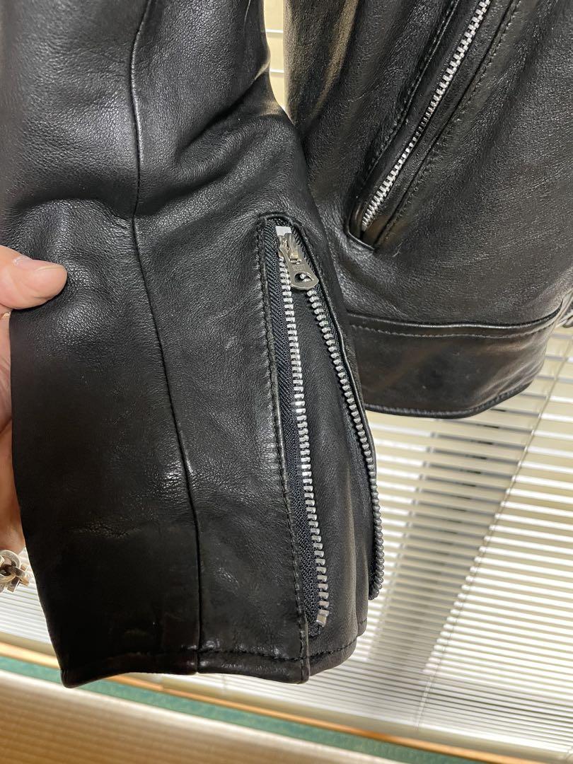 Schott レザー ダブルブレストライダースジャケット L 黒