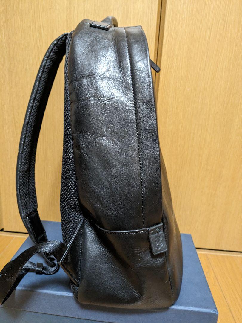 美品】 本革レザー リュック バックパック ブラック 大容量
