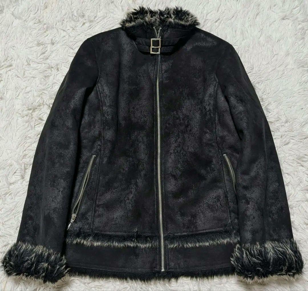 00's archive fur mouton jacket BLACK レザー
