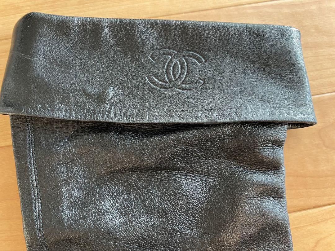 CHANEL シャネル ロングブーツ ニーハイ ブラック 黒 37