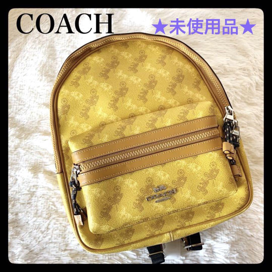 希少‼️COACH コーチ ホースアンドキャリッジ リュック イエロー 未