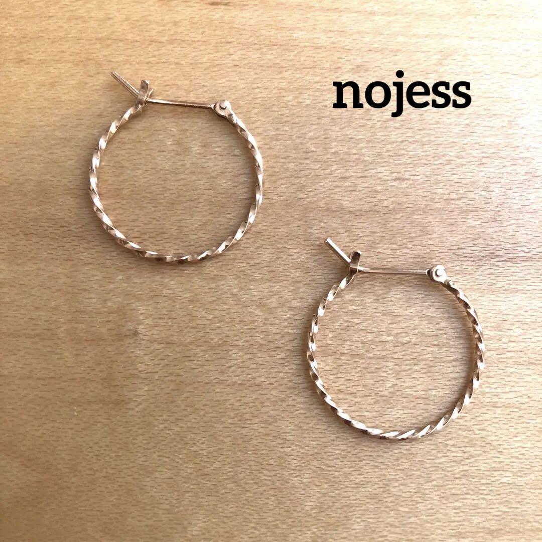 ノジェス　nojess   ねじり　ツイスト　フープ　ピアス　k10 10金
