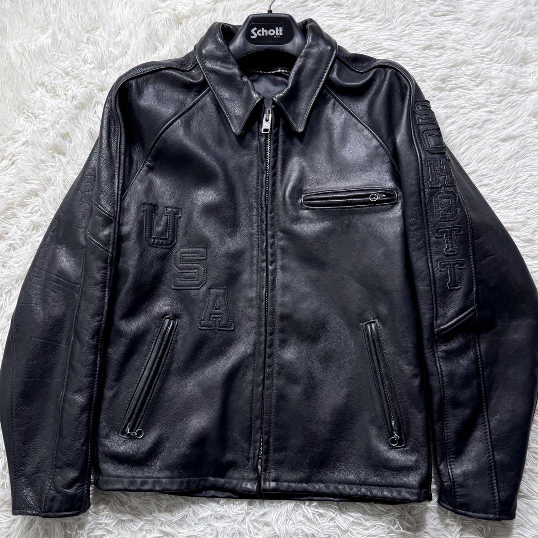 希少モデル✨schott トラッカージャケット　本革　441 黒　38 希少モデル✨schott トラッカージャケット 本革 441 黒 38