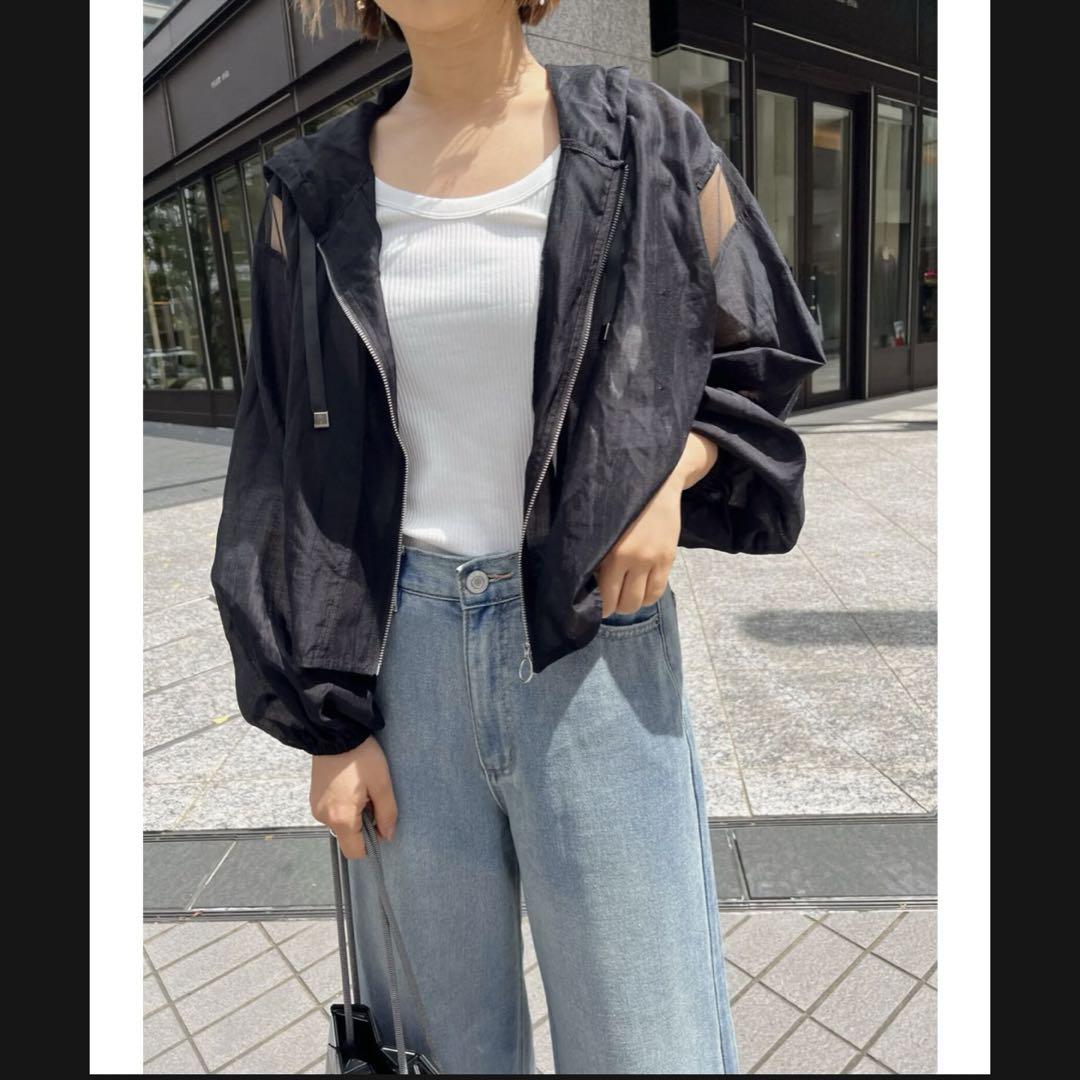 オープニング 大放出セール herin まちゃ シアーメッシュブルゾン トップス