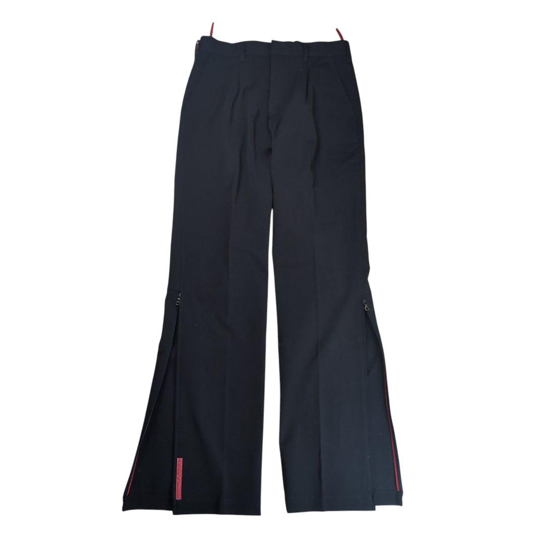美品】PRADA SPORT ジップスリット ロングトラウザーズパンツ