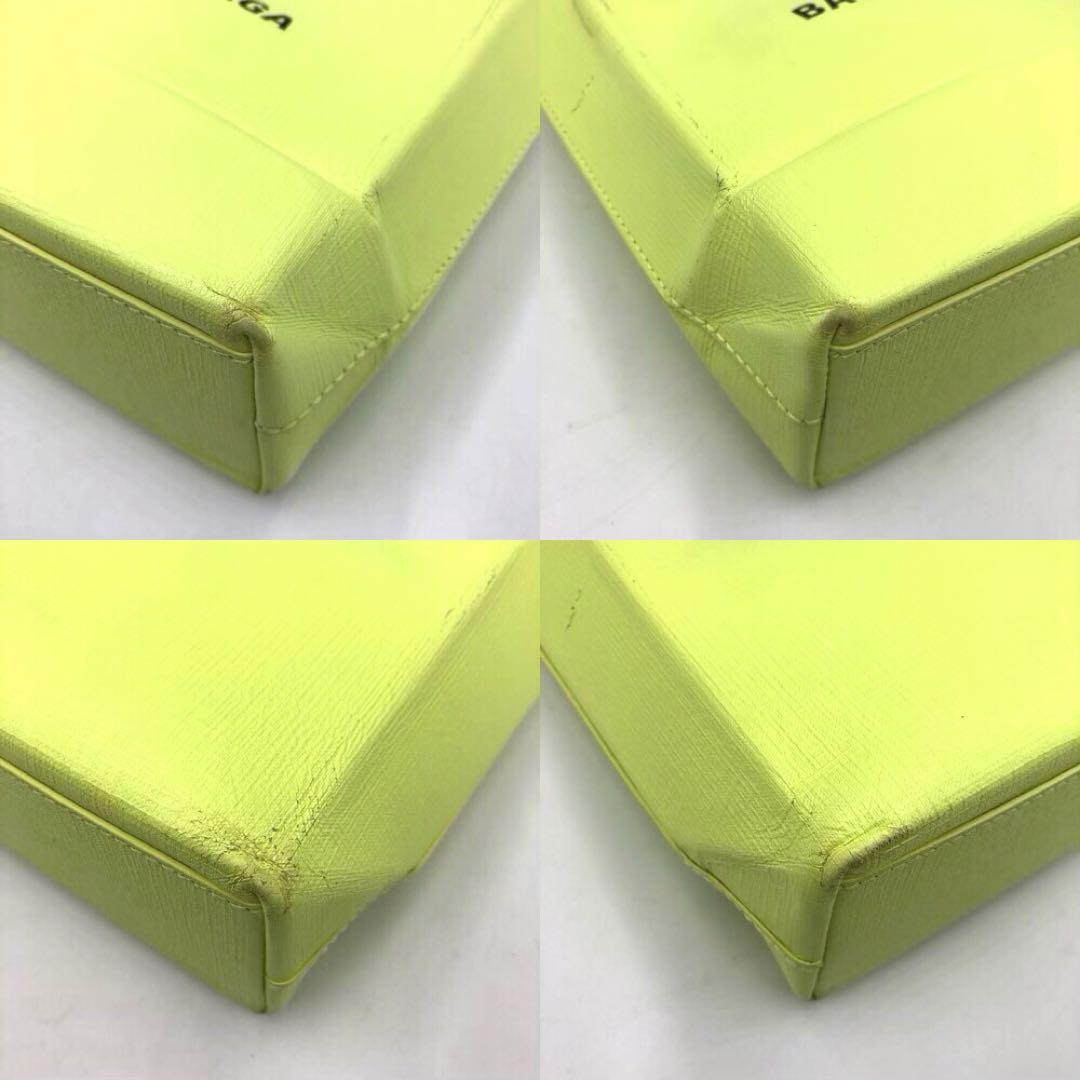 カタログギフトも！ XXS ショッピングトート バレンシアガ 美品 2way ネオン レザー バッグ