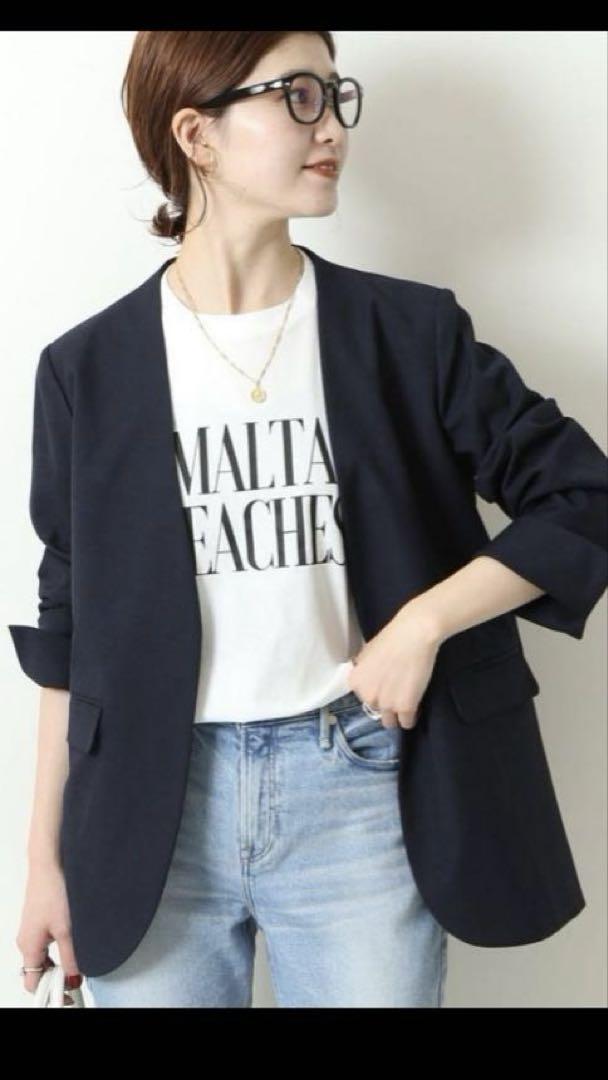 Spick & Span リネンライクノーカラージャケット　38サイズ　美品
