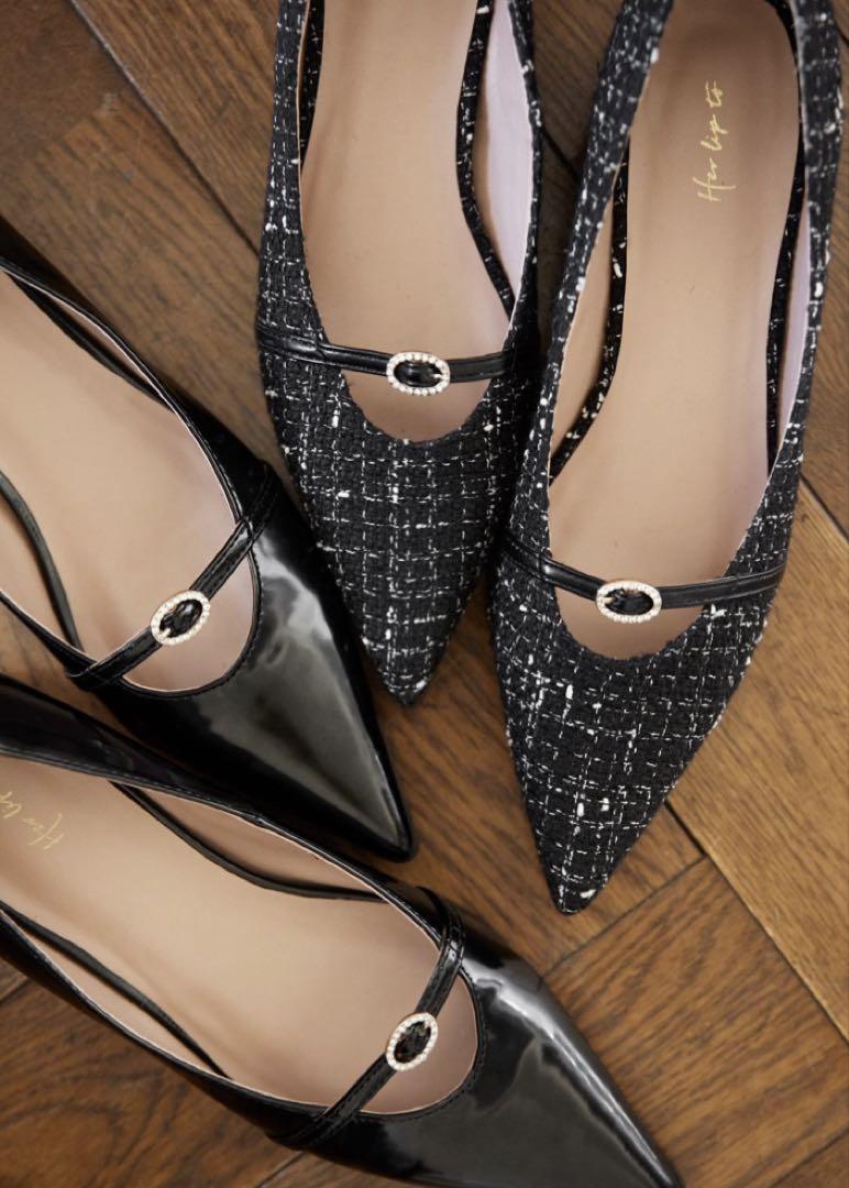 Herlipto Orangery Crystal Belted Pumps