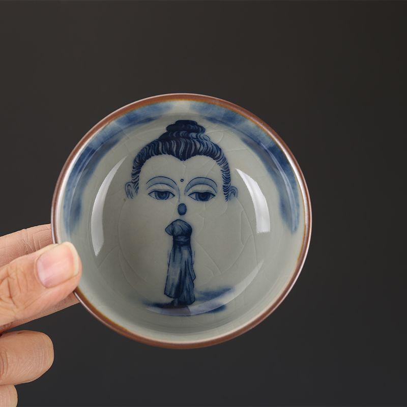 景徳鎮 陶泥 青花主人杯 杯茶 湯杯 茶道具 工芸品 美術品