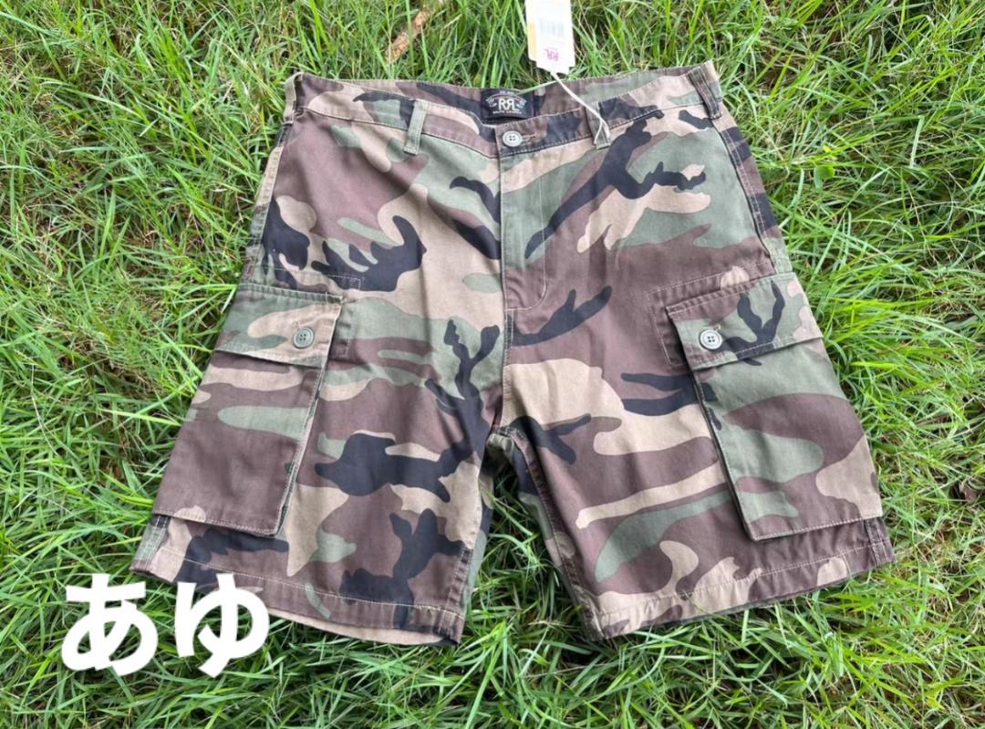 新品未使用RRL DOUBLE RL 迷彩ハーフパンツ W32ウッドランドカモ 未使用RRL DOUBLE RL 迷彩ハーフパンツ W32ウッドランドカモ