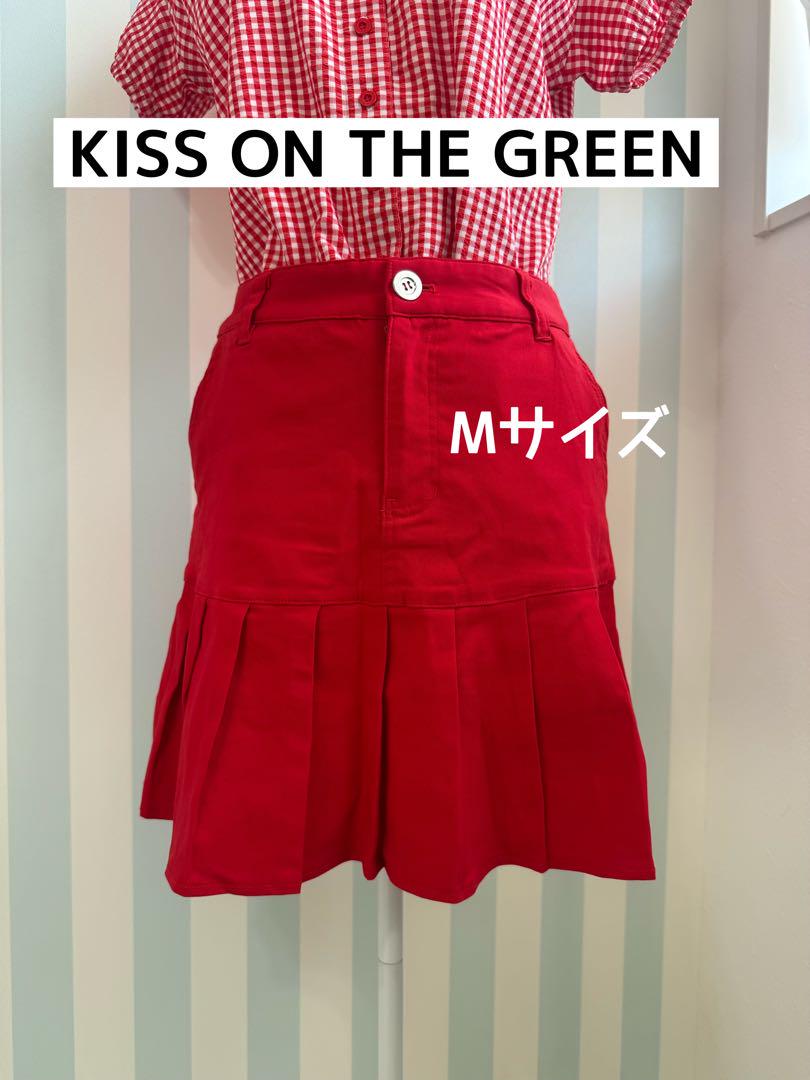 KISS ON THE GREEN Mサイズ 赤プリーツスカート - メルカリ