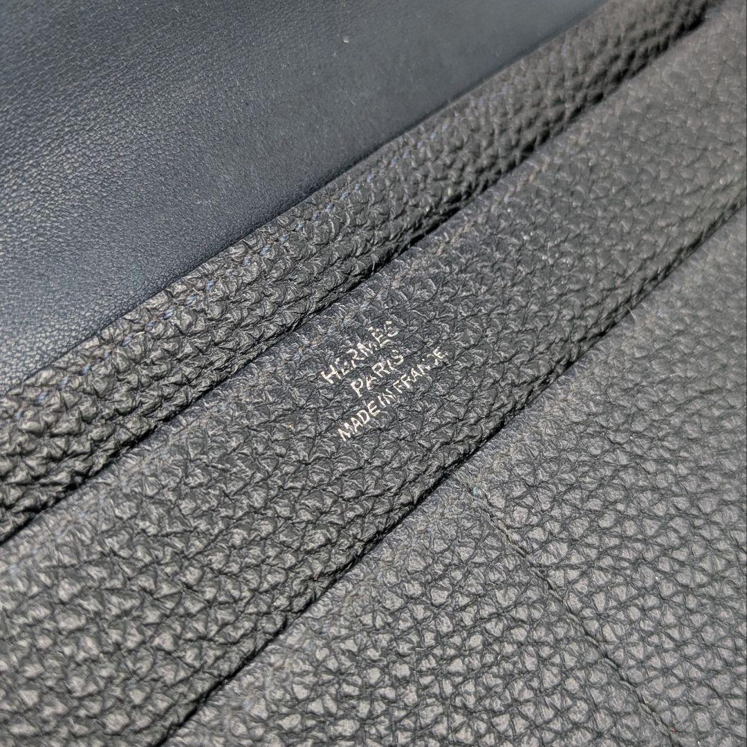 ノ*エ様 エルメス ドゴンGM ブラック 長財布 小銭入れ HERMES 黒
