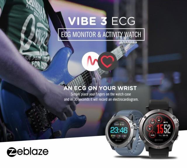 セール特価 Zeblaze VIBE 3 ECG ブルー Bluetooth 防水 心拍数計 PAdy0-m14178858885 日本製定番