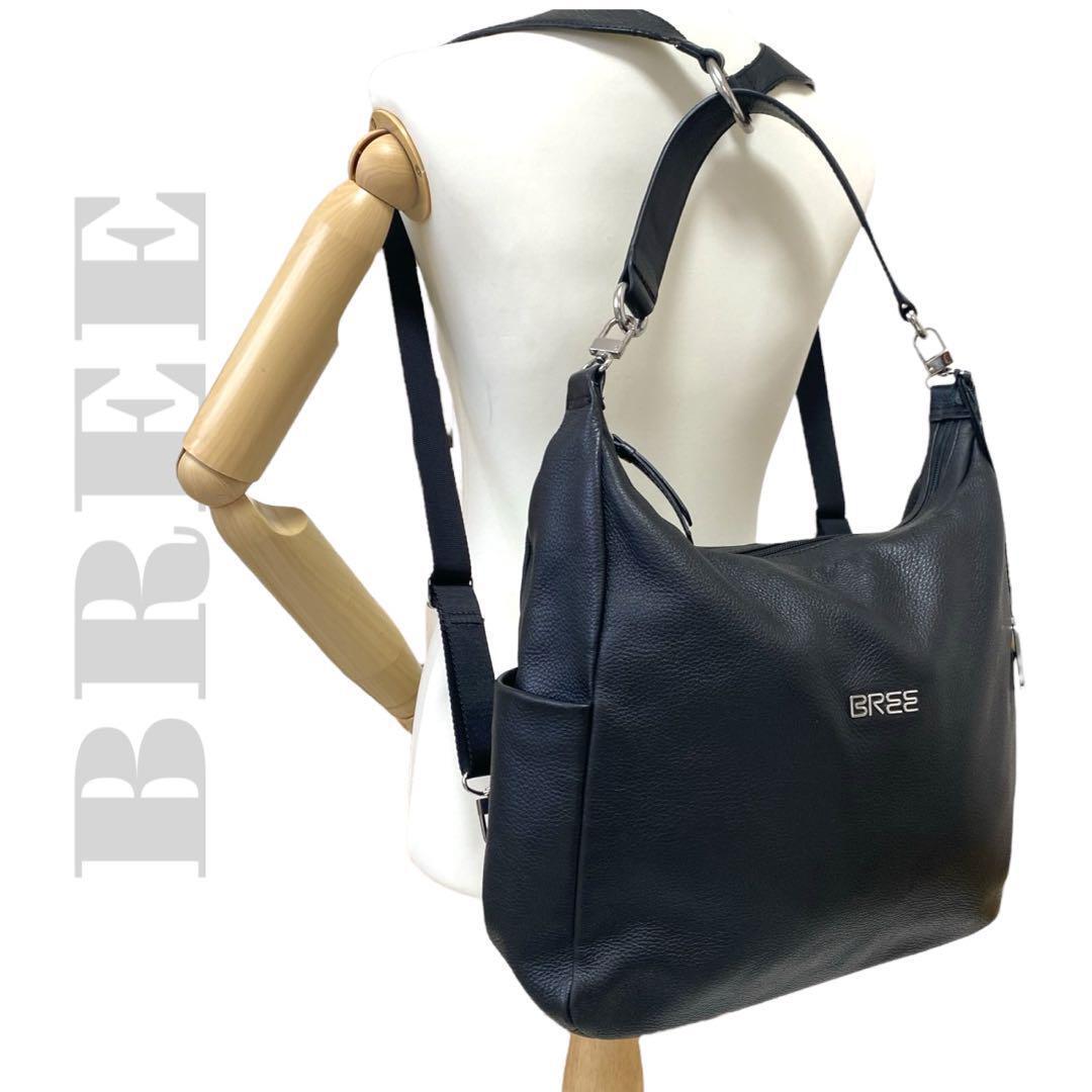 ブリー BREE リュック トートバッグ 2way レザー ブラック 斜め掛け