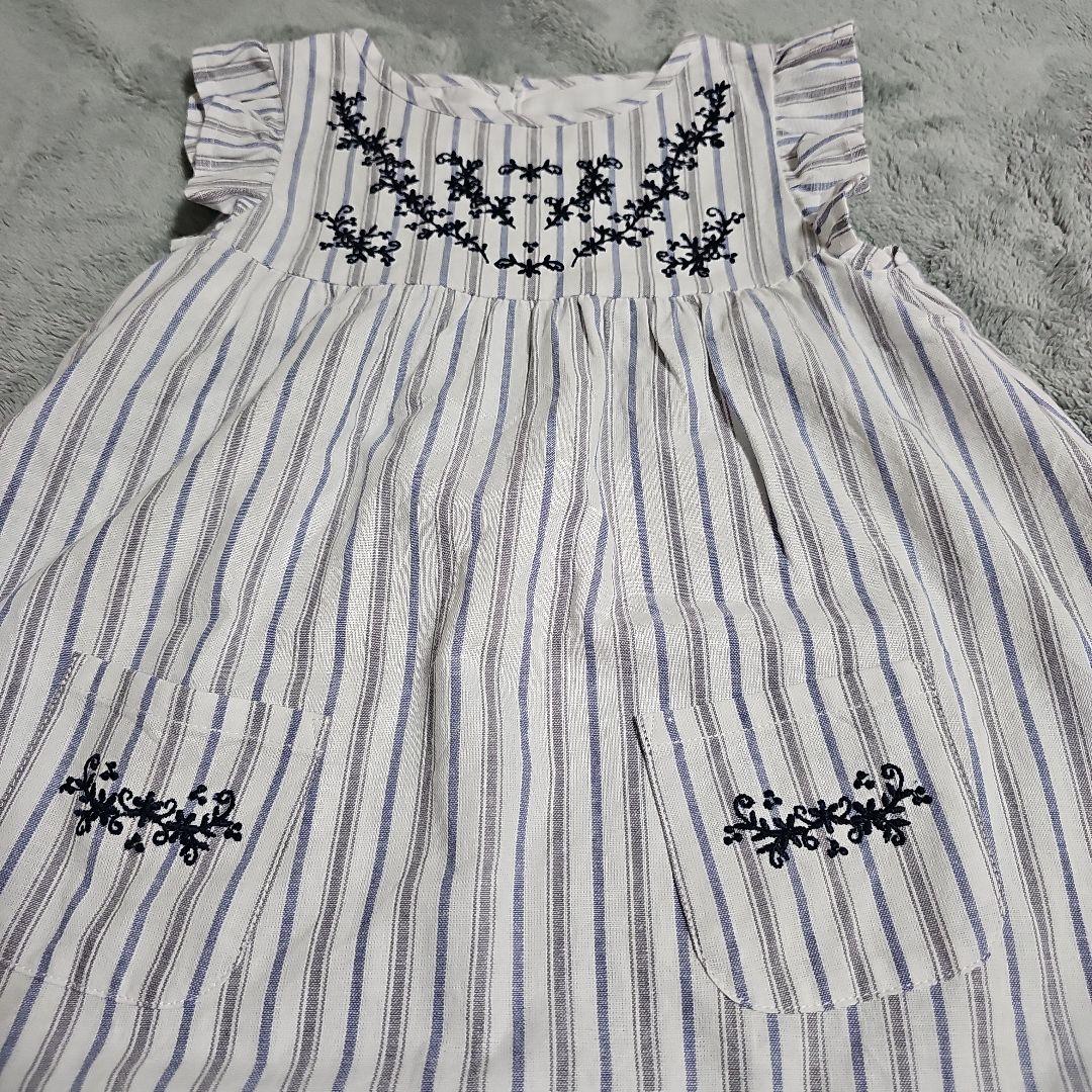 べべ　BeBe　ワンピース　ノースリーブ　夏服　ストライプ　100センチ