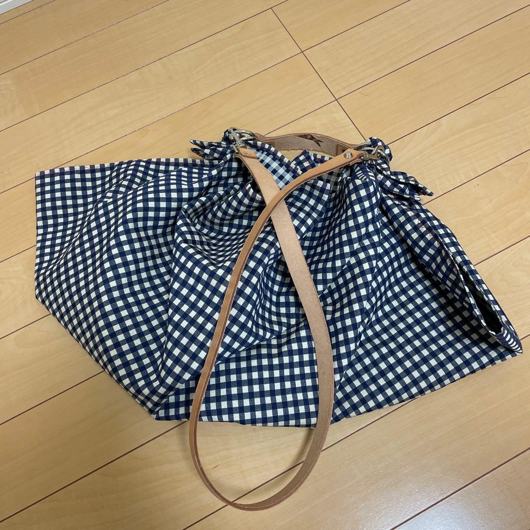 LESARDINE ネイビーチェック トートバッグ LESARDINE ネイビーチェック トートバッグ