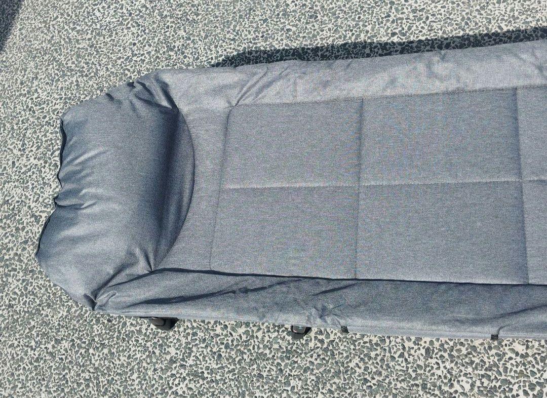 折りたたみ式ベッド ライトグレー 5段階調節 室内外兼用 アウトドア