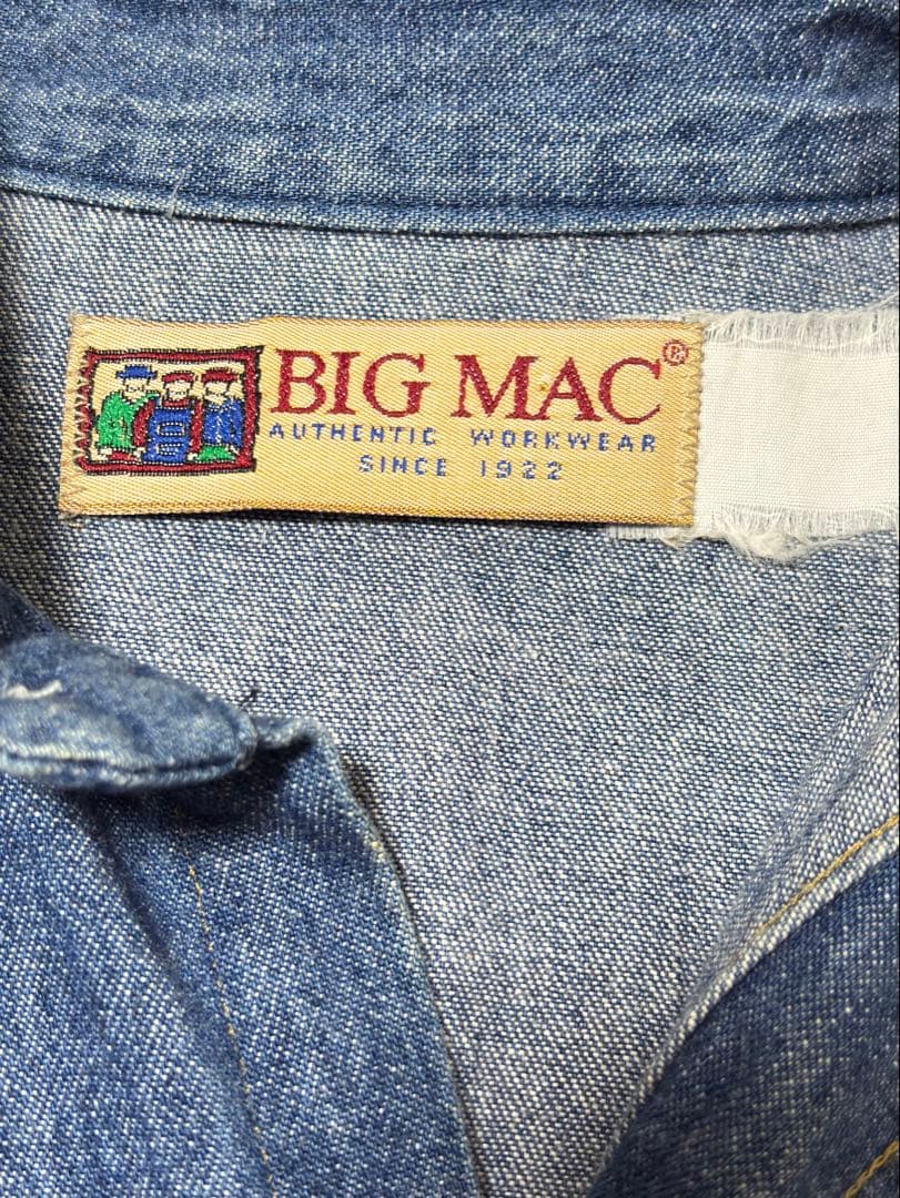 90s BIGMAC L デニムシャツ 古着 レア ヴィンテージ ウエスタン 90s BIGMAC L デニムシャツ 古着 レア ヴィンテージ ウエスタン