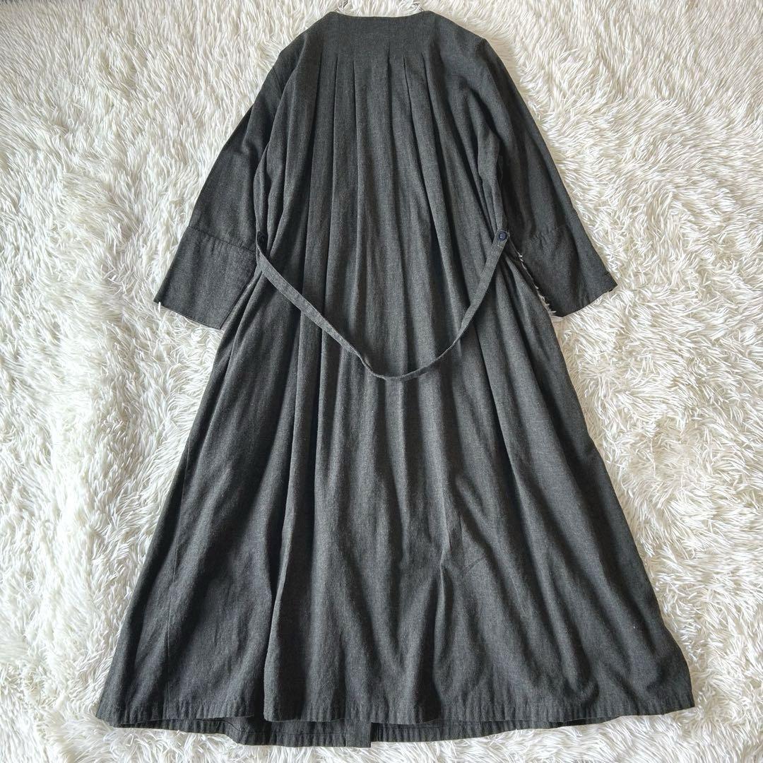 美品 パラスパレス nume ライトフランネル バンドカラーロング