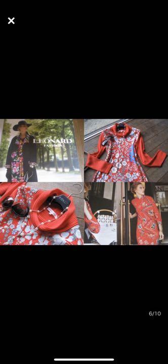 超激得安い レオナール 彡LEONARD 即完売でした 彡華やか美プリントニットワンピース qIBwZ-m14191688206 定番在庫