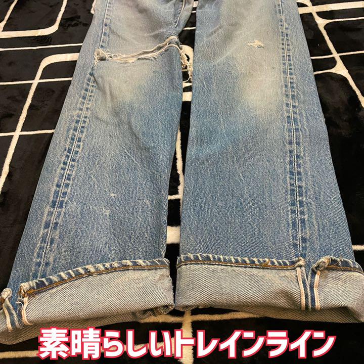 限定品国産 6-80'sリーバイス501 穴ダメージ66モデルより後の fKbhP-m14192966144 赤耳W30ビンテージ 日本製定番