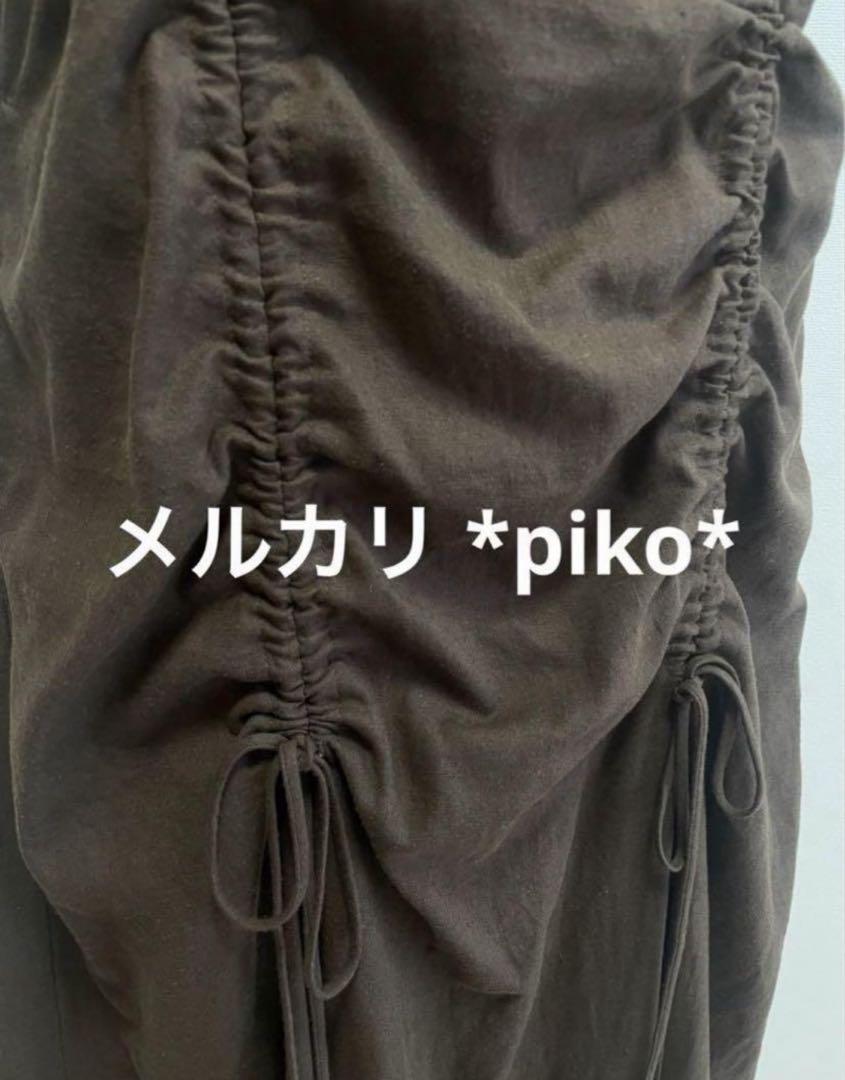 ギャザーリネン混ワンピース