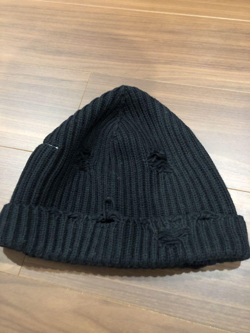 定価以下　23aw mm6 マルジェラ　ニットキャップ　デストロイ　ダメージ加工