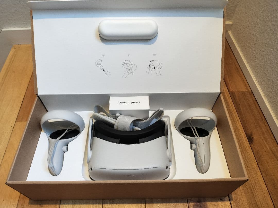 Meta Quest 2 128GB VRヘッドセット 本体とコントローラーやや傷や汚れあり