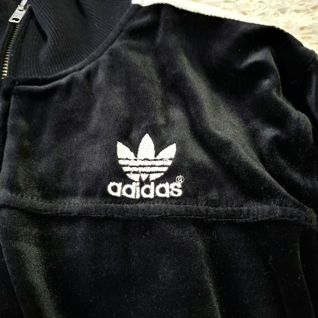 adidas アディダス ベロア トラックジャケット ジャージ ブラック L
