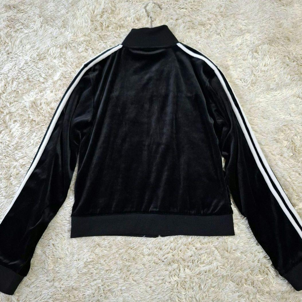 adidas アディダス ベロア トラックジャケット ジャージ ブラック L