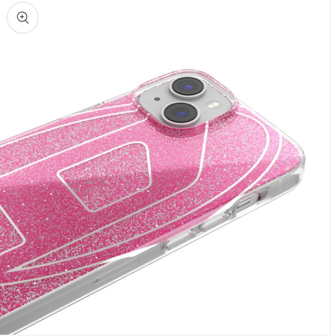 DIESEL 携帯ケース iPhone15 ピンク ラメ 可愛い ギャル