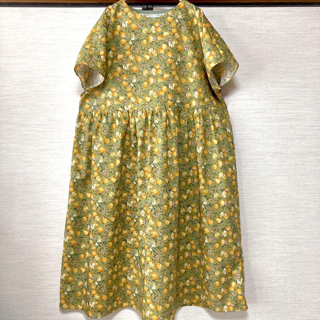 【ハンドメイド】あんずとリスのワンピース