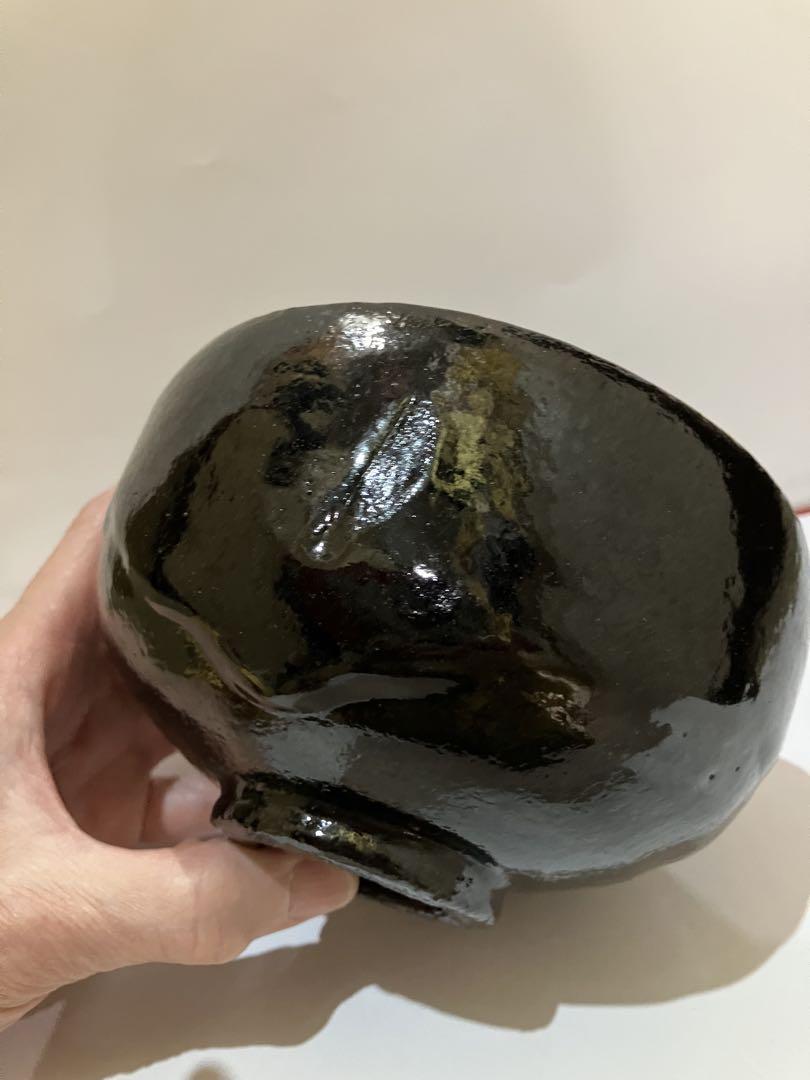 佐々木昭楽　黒楽　のんこう写抹茶碗木箱付き