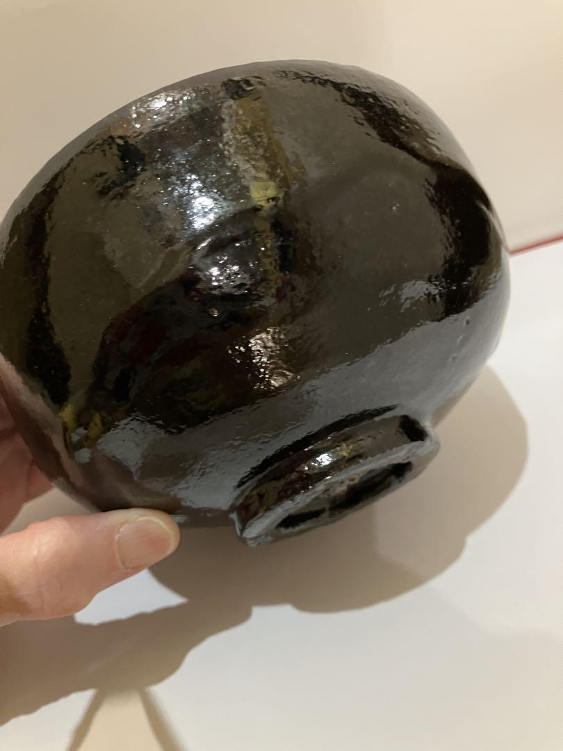 佐々木昭楽　黒楽　のんこう写抹茶碗木箱付き