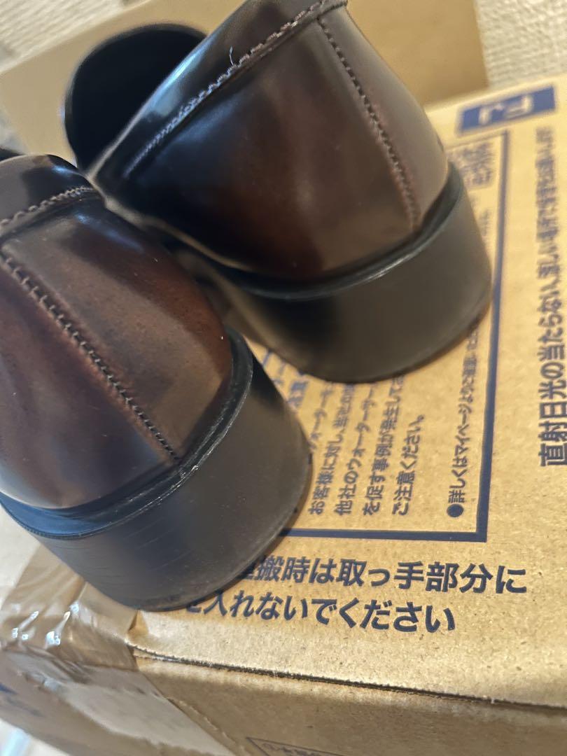 23cmメタリックアバックルストラップローファー ブラウン