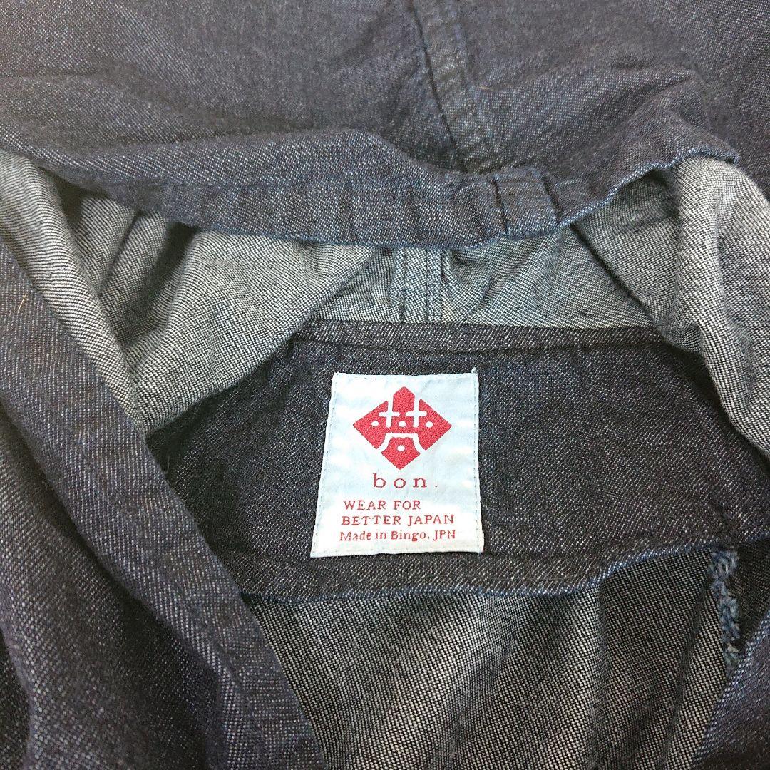 新品タグ付 デニム ポンチョ 梵  撥水加工 ケヤキ 木環