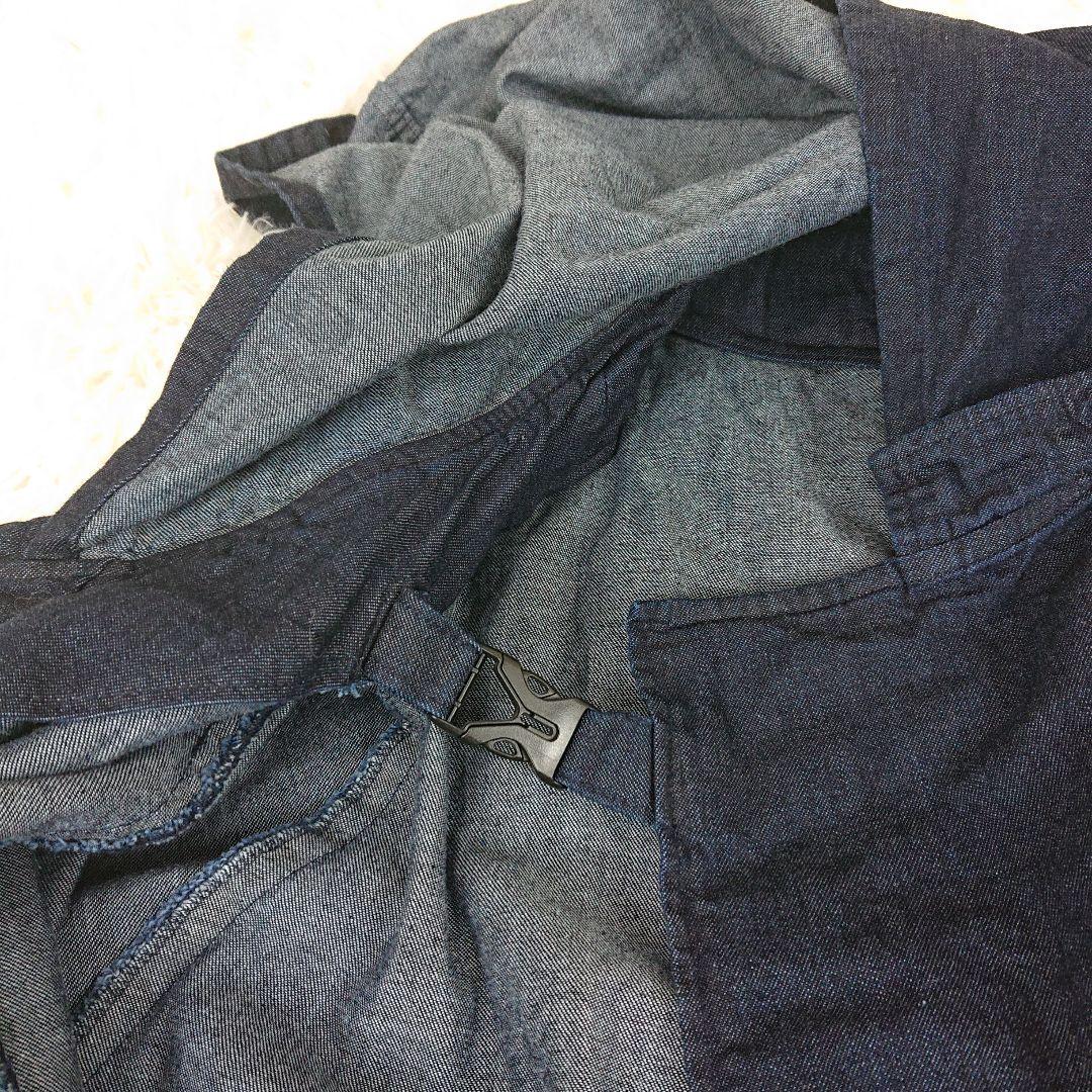 新品タグ付 デニム ポンチョ 梵  撥水加工 ケヤキ 木環