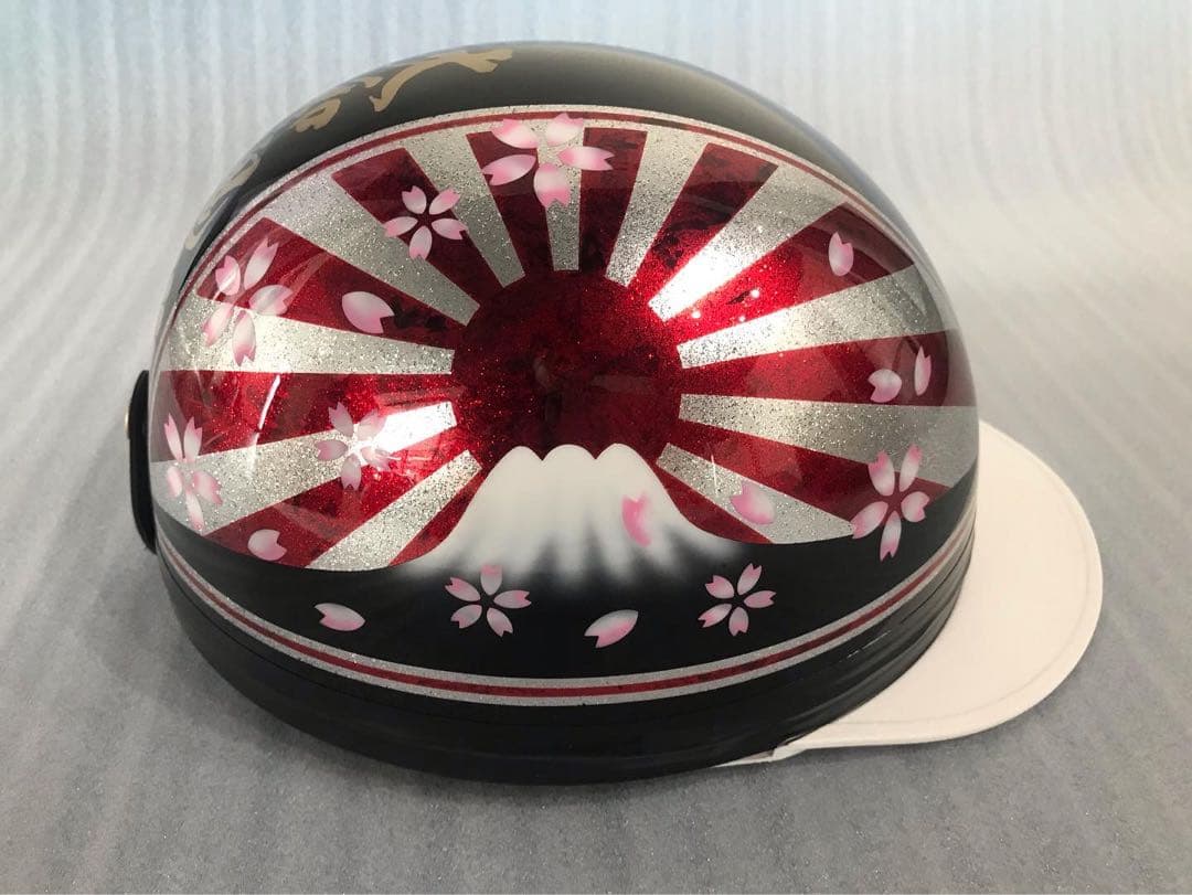 富士日章 コルク半 ヘルメット 旧車會 暴走族 三段シート ロケットカウル 風防 富士日章 コルク半 ヘルメット 旧車會 暴走族 三段シート ロケットカウル 風防